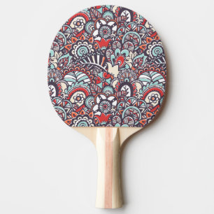Pala De Ping Pong Modelo floral del Doodle de Paisley