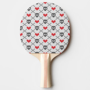 Pala De Ping Pong Modelo hecho punto con los cráneos