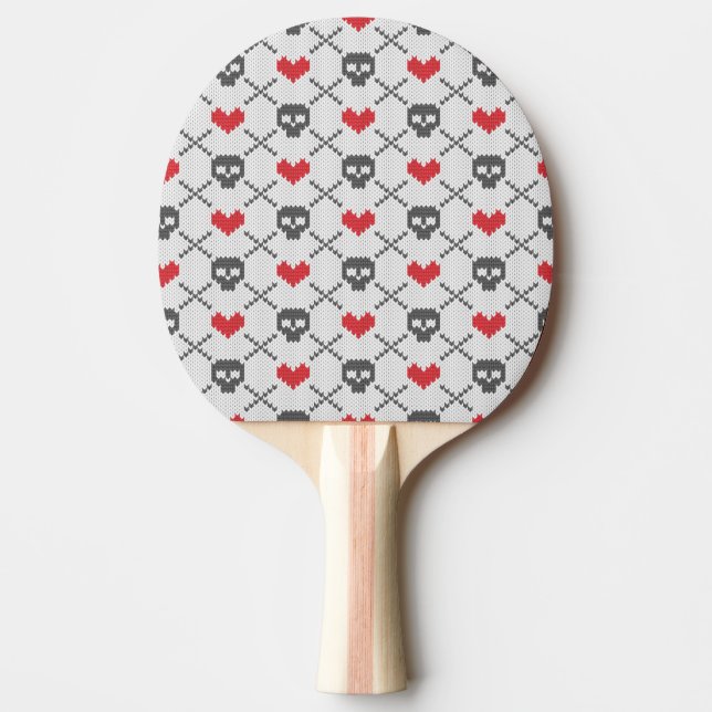 Pala De Ping Pong Modelo hecho punto con los cráneos (Anverso)