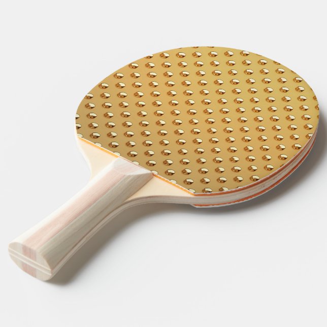 Pala De Ping Pong Modelo PURO del ORO/perlas de oro (Ángulo frontal)