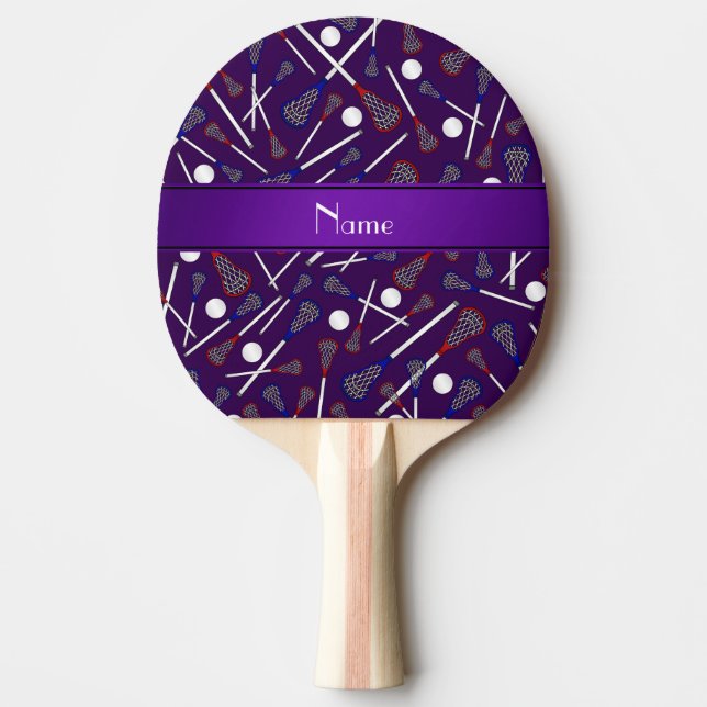 Pala De Ping Pong Modelo púrpura conocido personalizado del lacrosse (Anverso)