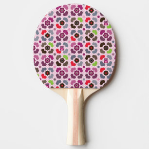 Pala De Ping Pong modelo rosado de las flores y de los búhos