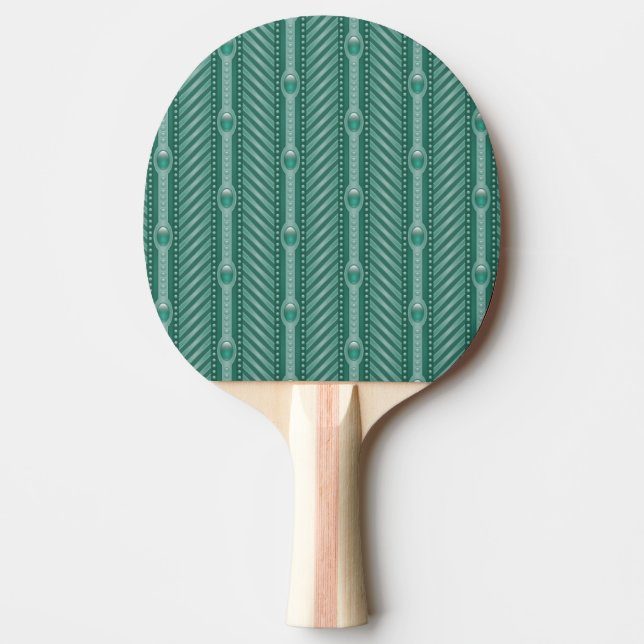 Pala De Ping Pong Modelo verde azulado ornamental (Anverso)
