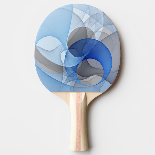 Pala De Ping Pong Modern Abstract Blue Gray Fractal Art Graphic (Anverso)