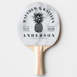 Pala De Ping Pong Modern Clean White Tropical Pineapple WeddingCrest