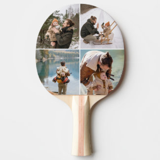 Pala De Ping Pong Modern Custom 4 Photo Collage Ping Pong Paddle
