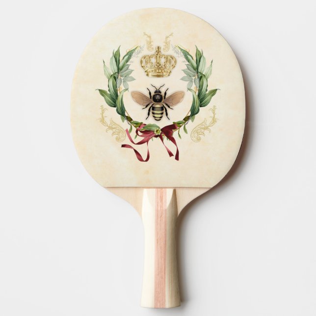 Pala De Ping Pong Moderna Abeja Botánica Vintage (Anverso)