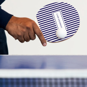 Pala De Ping Pong Moderna marina personalizada y con rayas verticale