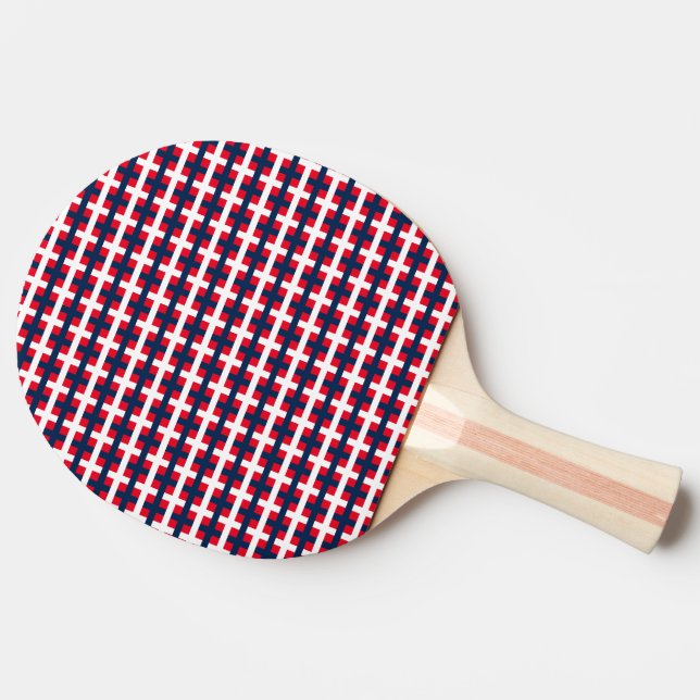 Pala De Ping Pong Moderna red patriótica azul rojo del 4 de julio (Lateral)