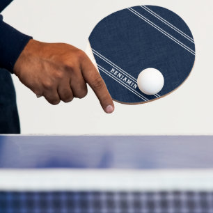 Pala De Ping Pong Modernas bandas blancas de la Marina Monogramada