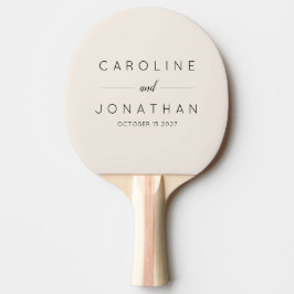 Pala De Ping Pong Moderno casamiento Minimalista personalizado nombr