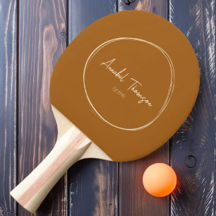 Pala De Ping Pong Moderno de mediados de siglo Arena Quemada con Nom