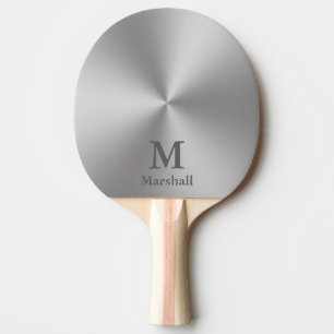 Pala De Ping Pong Moderno estilo Metalizado cepillado plateado Nombr