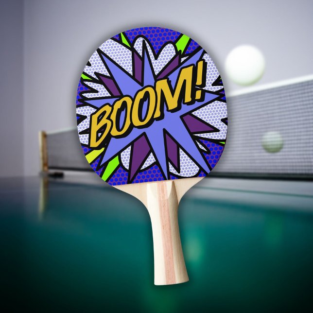 Pala De Ping Pong Moderno Fun Guay Comic Book BOOM (Modern Fun Cool Comic Book BOOM Ping Pong Paddle)