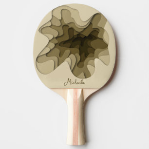 Pala De Ping Pong Moderno Marrón Sepia Abstracto Personalizado