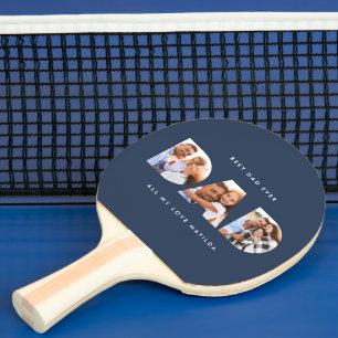 Pala De Ping Pong Moderno mínimo Multi foto papá azul marino