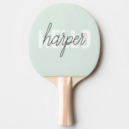 Pala De Ping Pong Moderno Pastel Mint Hello Y You Name