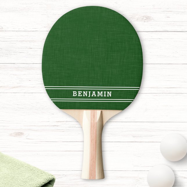Pala De Ping Pong Moderno verde y blanco monogramado (Subido por el creador)