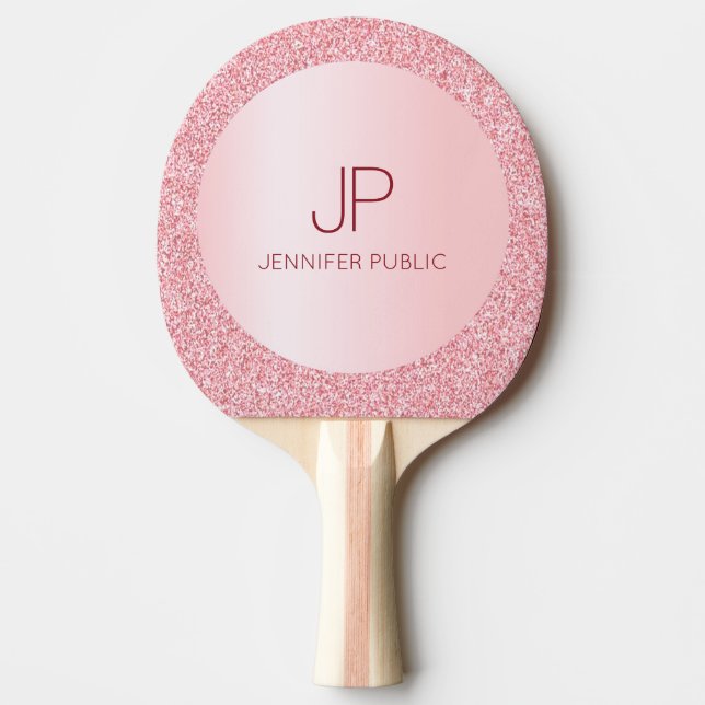 Pala De Ping Pong Moderno y elegante Personalizado de plantilla Rosa (Anverso)