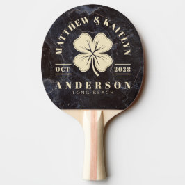 Pala De Ping Pong Modesta Piedra Oscura Cima de Boda del Trébol Afor