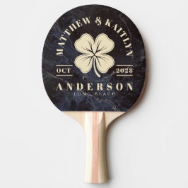 Pala De Ping Pong Modesta Piedra Oscura Cima de Boda del Trébol Afor