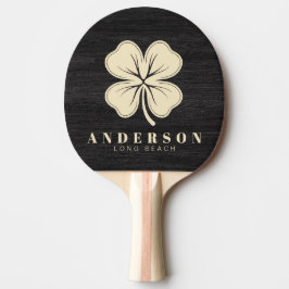 Pala De Ping Pong Módico trébol de cuatro hojas de madera oscura con