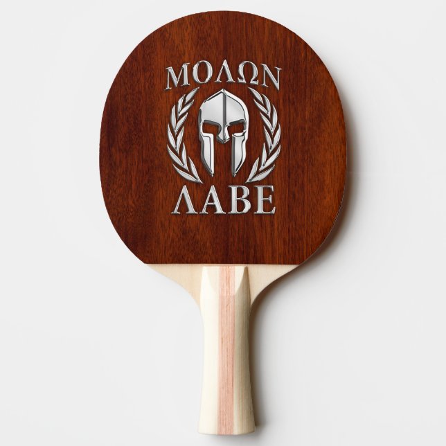 Pala De Ping Pong Molon Labe Guerrero Espartano Laureando Impresión  (Reverso)