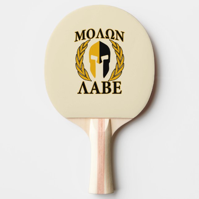 Pala De Ping Pong Molon Labe Spartan Helmet Laurels Black (Anverso)