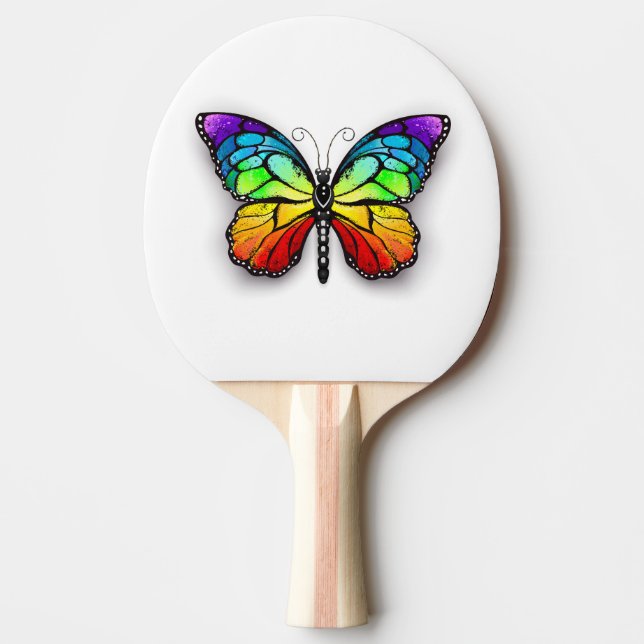 Pala De Ping Pong Monarca de mariposa arcoiris (Anverso)