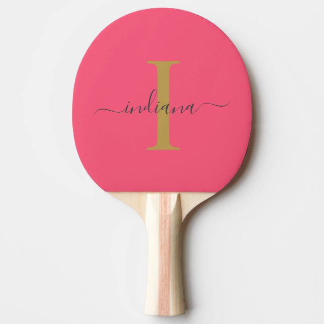 Pala De Ping Pong Monogram Script Name Modern Modern (Anverso)