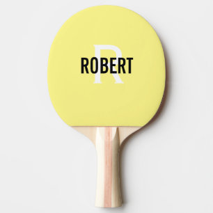 Pala De Ping Pong Monograma amarillo nombre ping pong paddle