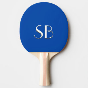 Pala De Ping Pong Monograma azul cobalto sólido