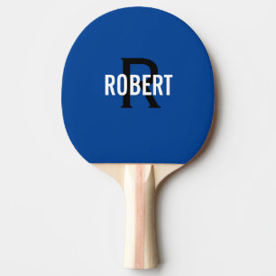 Pala De Ping Pong Monograma azul nombre ping pong paddle