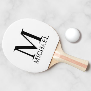 Pala De Ping Pong Monograma clásico personalizado y nombre Ping Pon