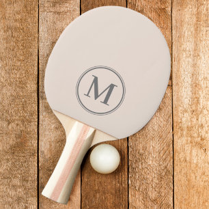 Pala De Ping Pong Monograma Color Rosa Castillo de Arena Sólido
