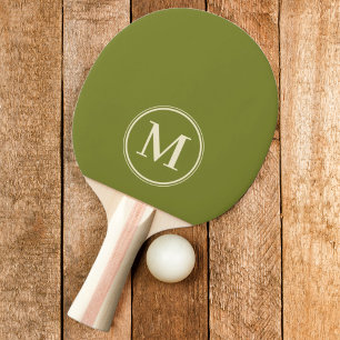 Pala De Ping Pong Monograma Color Verde Sauce Willow Sólido