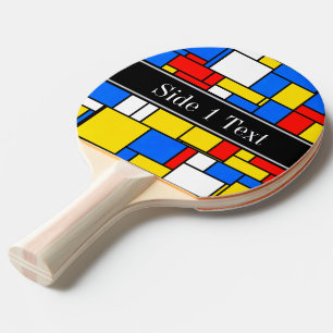 Pala De Ping Pong Monograma conocido negro amarillo azul rojo del