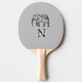 Pala De Ping Pong Monograma Cute Graphics Elephant Personalizado Neg
