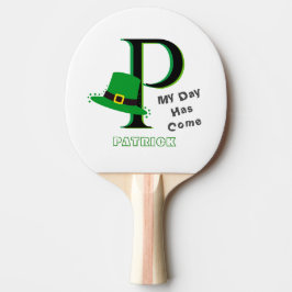 Pala De Ping Pong Monograma de 3 colores del Día de San Patricio