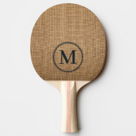 Pala De Ping Pong Monograma de Arpillera Marrón