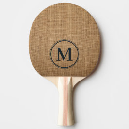 Pala De Ping Pong Monograma de Arpillera Marrón