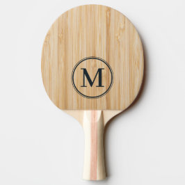 Pala De Ping Pong Monograma de Bambú Blanco