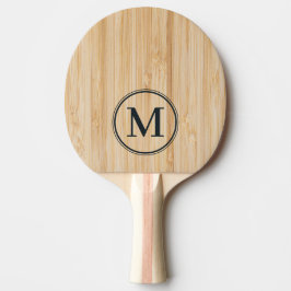 Pala De Ping Pong Monograma de Bambú Blanco