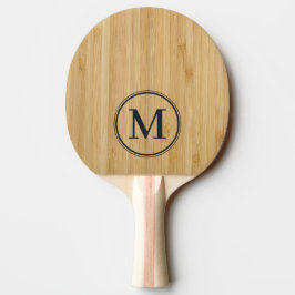 Pala De Ping Pong Monograma de Bambú Oscuro