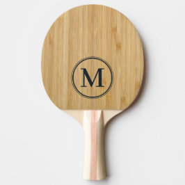 Pala De Ping Pong Monograma de Bambú Oscuro