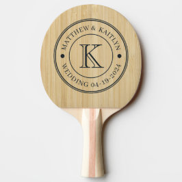 Pala De Ping Pong Monograma de Boda de Bambú Ligero