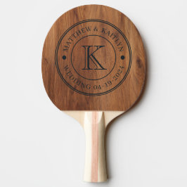 Pala De Ping Pong Monograma de Boda Maple Wood BK