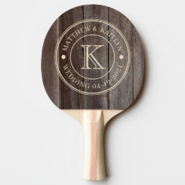 Pala De Ping Pong Monograma de Boda Tablones Vintage
