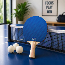 Pala De Ping Pong Monograma de Chevron Azul Gradiente