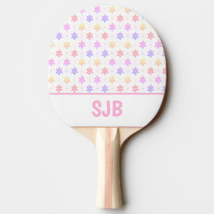 Pala De Ping Pong MONOGRAMA DE COLOR PASTEL DE FLORES PEQUEÑAS DE bo